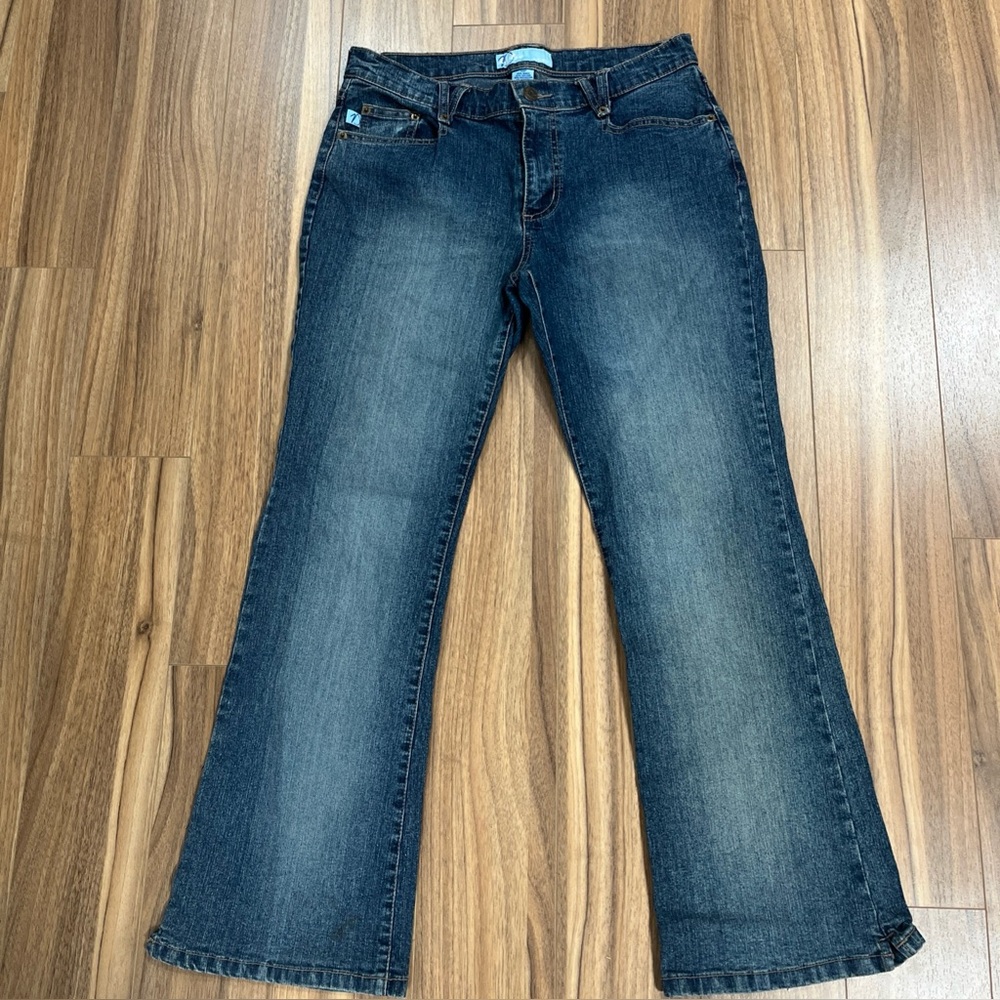 Tyte Pants Womens 10P Blue Denim Jeans Med Rise Flare Medium Wash Embellished